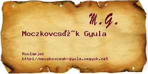 Moczkovcsák Gyula névjegykártya