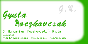 gyula moczkovcsak business card